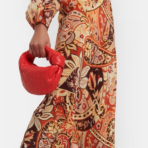 NWT RIXO Kamilla Cutout Halterneck Silk Floral Midi Maxi Dress Size L - Picture 16 of 16